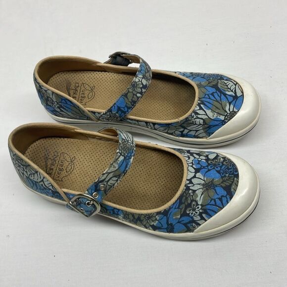 Dansko Vegan Blue Floral Canvas Mary Janes 38 - Picture 2 of 10